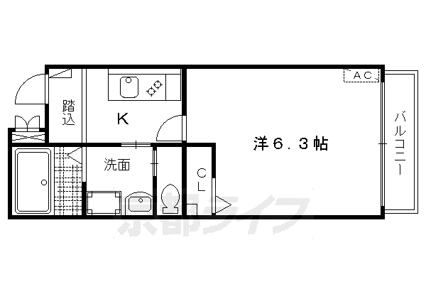 リリーブ今出川(1K/2階)の間取り写真