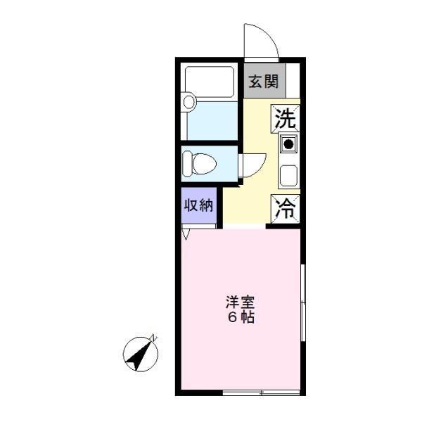 コーポ池畔(1K/1階)の間取り写真