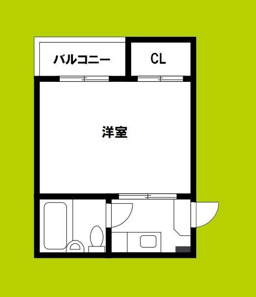 セントラルハイツ(1K/2階)の間取り写真