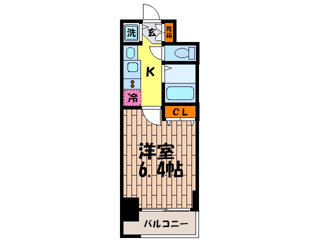 プレサンス三ノ宮駅前プライムタイム(1K/6階)の間取り写真