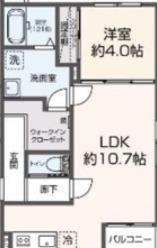 SPICA津福(1LDK/2階)の間取り写真