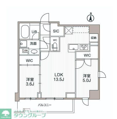 シーズンフラッツ両国サウス(2LDK/7階)の間取り写真