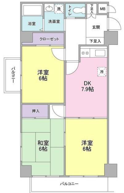 メゾンムラセ(3DK/2階)の間取り写真