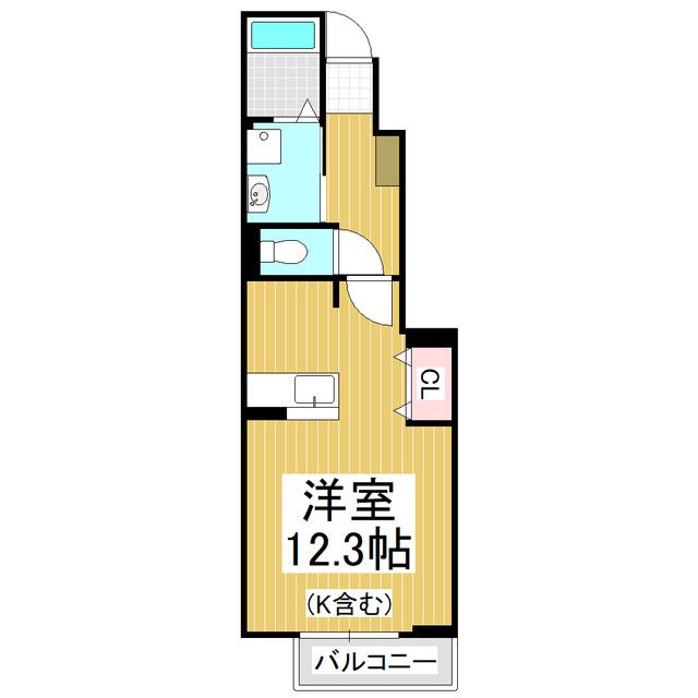 グリーンパークD(1K/1階)の間取り写真