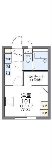 レオパレスアプリコットII(1K/1階)の間取り写真