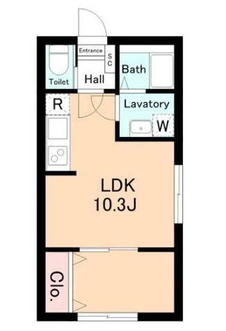 MAISON DE RIO(1LDK/2階)の間取り写真
