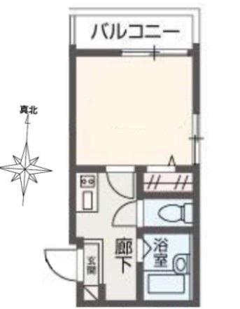 メルディア二和西4丁目(1K/1階)の間取り写真
