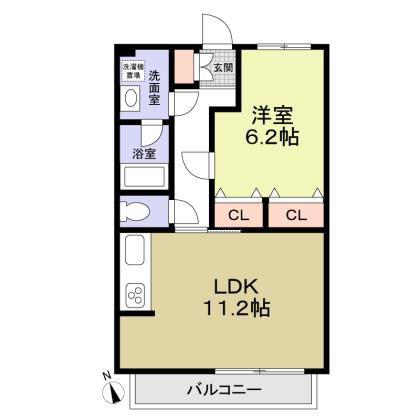 GRIDDER(1LDK/2階)の間取り写真