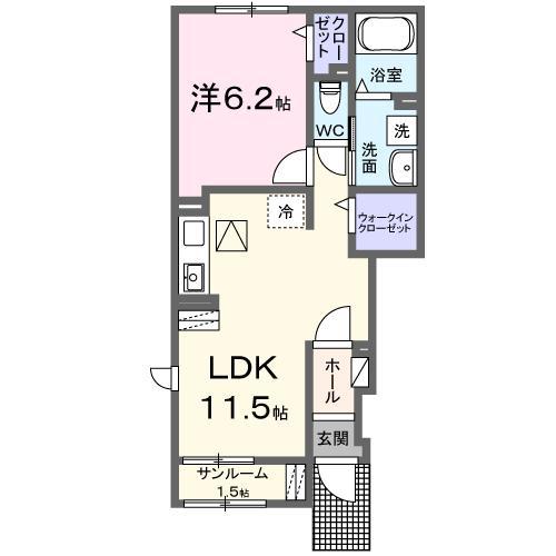 ライトガーデン(1LDK/1階)の間取り写真