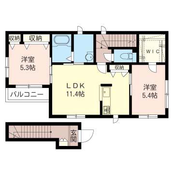 メゾン・ボヌール(2LDK/2階)の間取り写真
