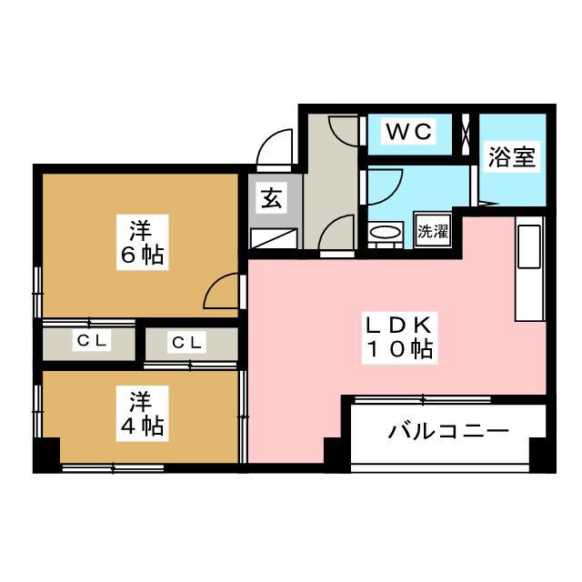 COURT VIEW RISE(2LDK/3階)の間取り写真