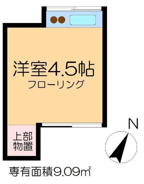 岡本荘(ワンルーム/2階)の間取り写真