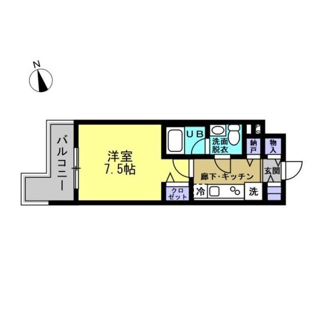 クレシア武蔵中原(1K/3階)の間取り写真