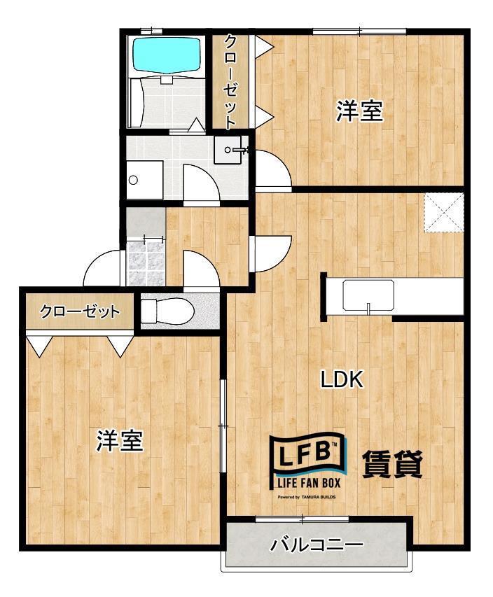 フォレスタ糸米(2LDK/2階)の間取り写真