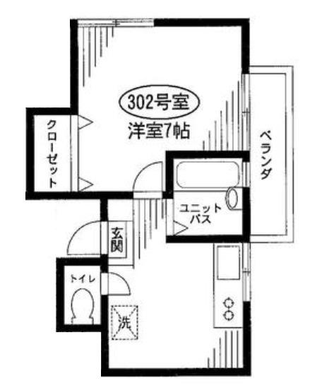 セシルガーデン(1K/3階)の間取り写真