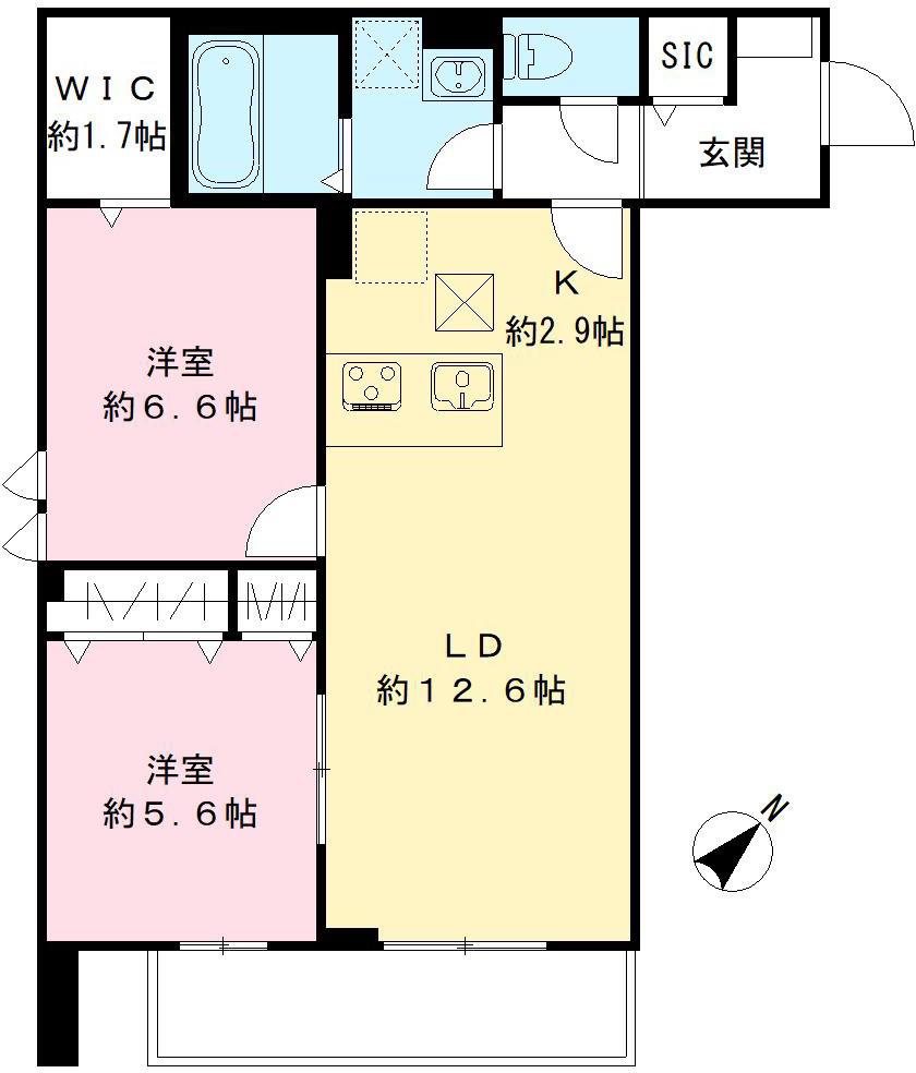 MAISON DE MARINE(2LDK/1階)の間取り写真