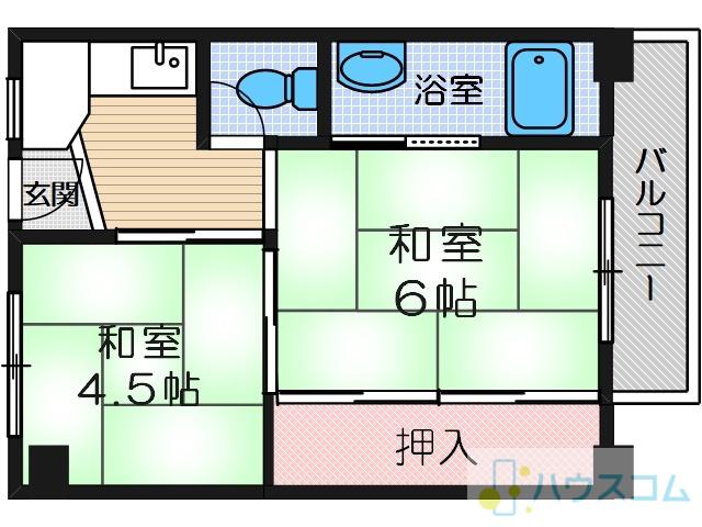 ビレッジハウス高田(2K/1階)の間取り写真