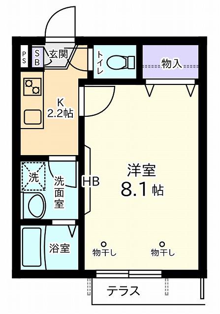 ソレイユ田端(1K/1階)の間取り写真