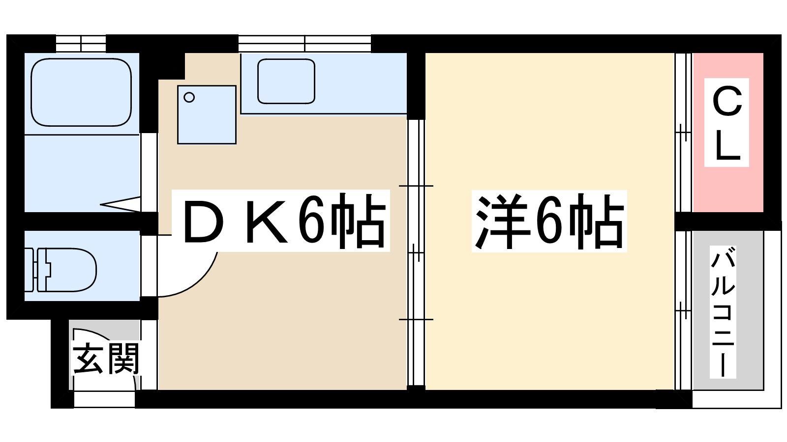 富士ハイツ(1DK/4階)の間取り写真