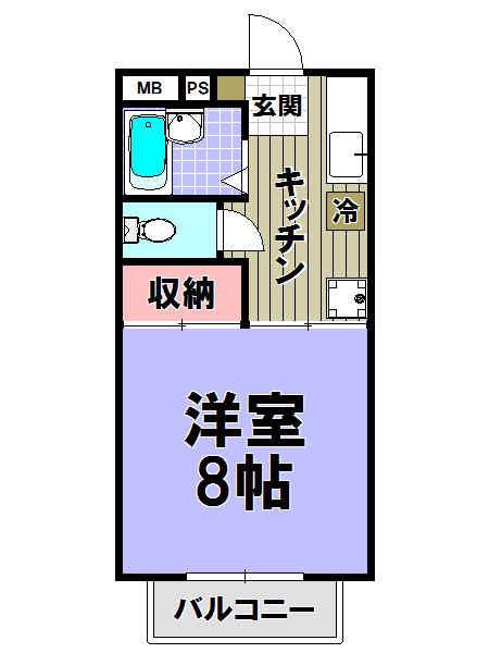 ライヴスひばりヶ丘(1K/1階)の間取り写真