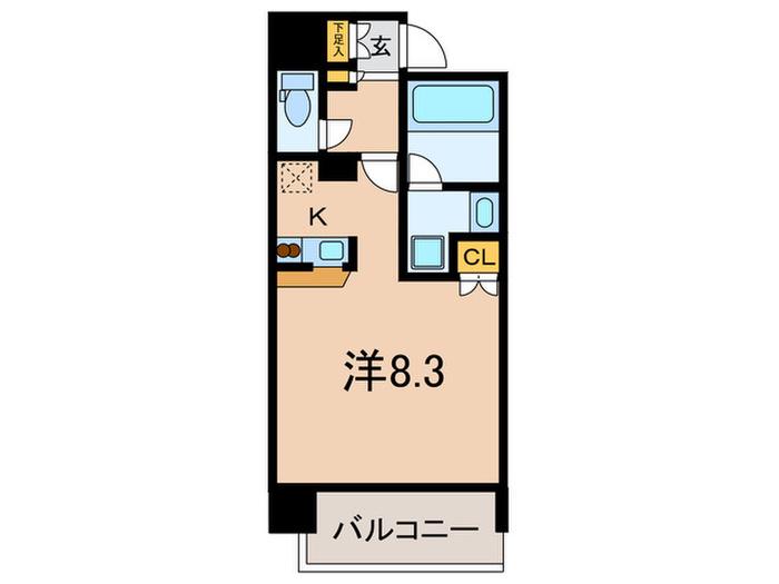 オーキッドレジデンス品川(ワンルーム/4階)の間取り写真