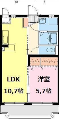 ユーミー青葉(1LDK/2階)の間取り写真