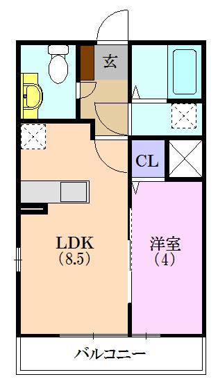 ハイム和なごみ(1LDK/1階)の間取り写真