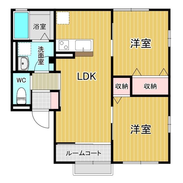 サウザンドリーブス壱番館(2LDK/2階)の間取り写真