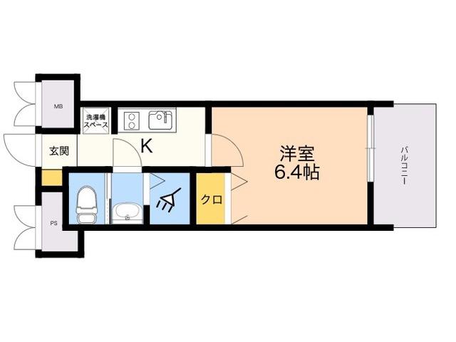 エンクレスト天神LIFE(1K/5階)の間取り写真