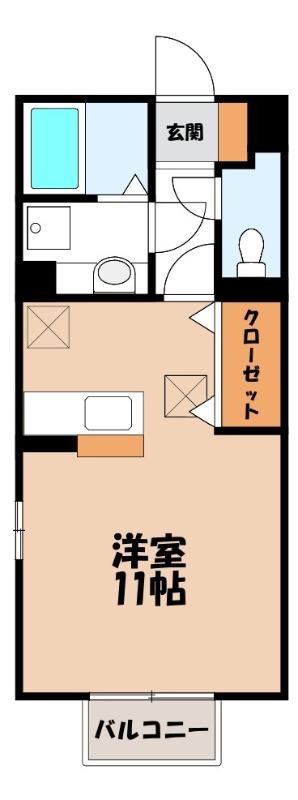 JR八高線 倉賀野駅 徒歩20分 2階建 築12年(ワンルーム/1階)の間取り写真