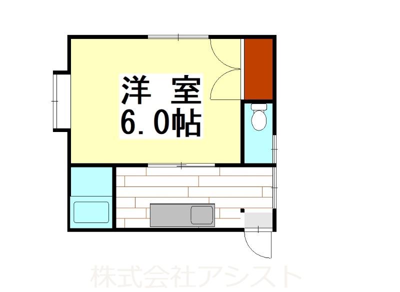 菰田西アパート(1K/2階)の間取り写真