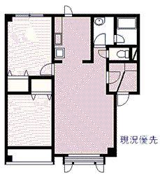 医大前北幸第2ハイツ(2LDK/1階)の間取り写真
