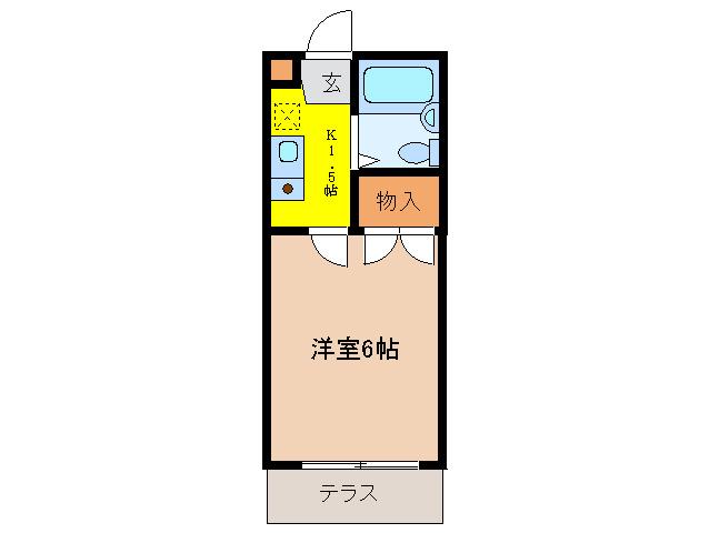 メゾンエムアール(1K/1階)の間取り写真