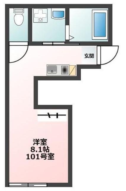 ルラシオン沼袋(ワンルーム/1階)の間取り写真