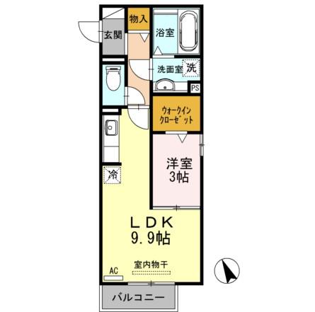グラン ソレイユ(1LDK/3階)の間取り写真