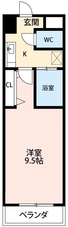 PROUDIA岡崎(1K/5階)の間取り写真