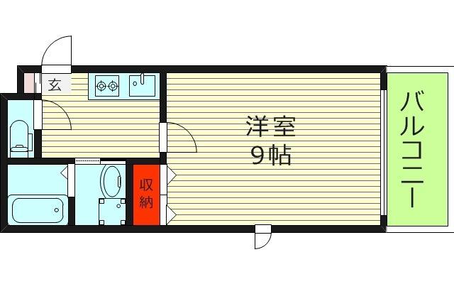 地下鉄今里筋線 新森古市駅 徒歩3分 3階建 築22年(1K/2階)の間取り写真