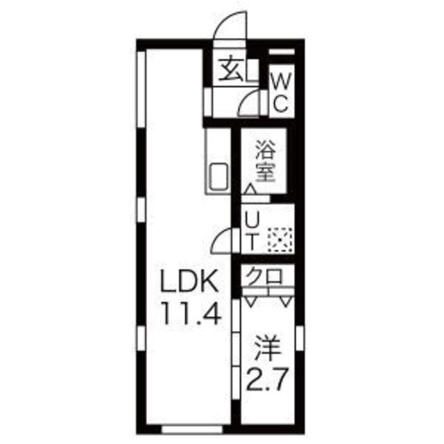 SQUARE MINAMISENJU(1LDK/4階)の間取り写真
