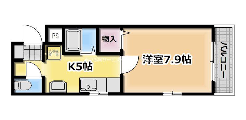 サンフローリア(1K/2階)の間取り写真