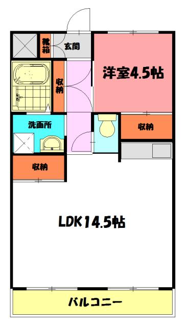 グランシャリオSATOH(1LDK/2階)の間取り写真