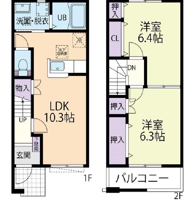 SK GRACIA(2LDK/1階)の間取り写真