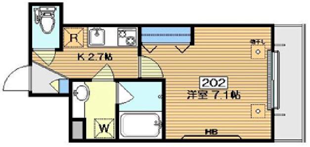 CASA FELIZ(1K/2階)の間取り写真