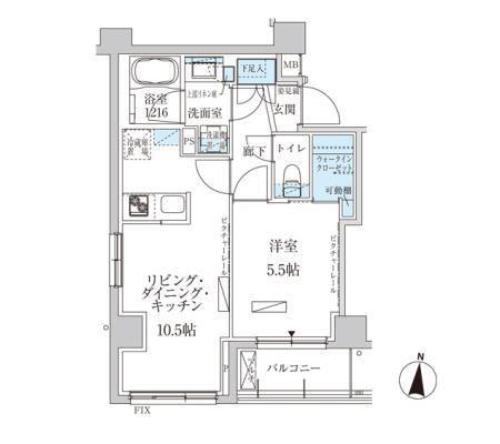 パークアクシス池上(1LDK/4階)の間取り写真