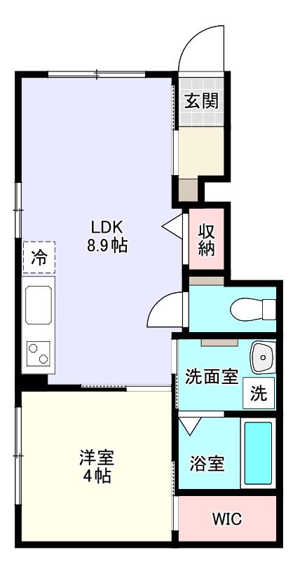 グランビルド江木(1LDK/1階)の間取り写真