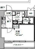 S-RESIDENCE八丁堀UNA(1K/4階)の間取り写真