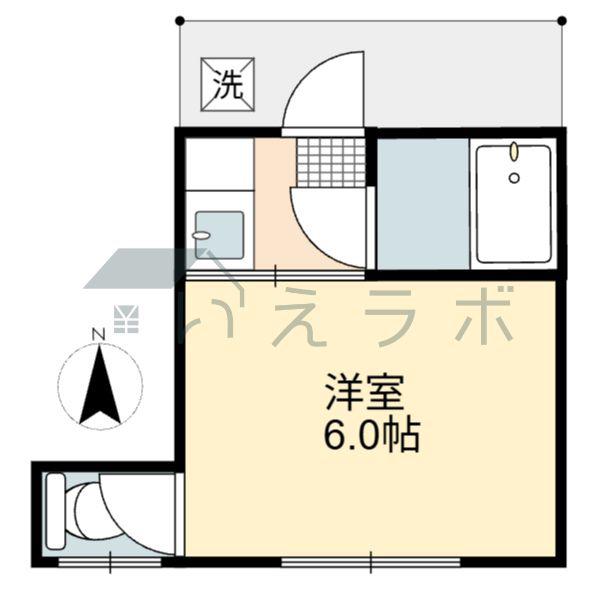 オブジェ02(1K/1階)の間取り写真