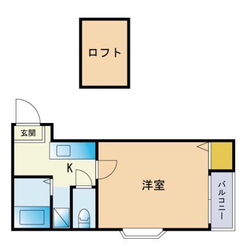 DEAR FLAT姪浜(1K/1階)の間取り写真