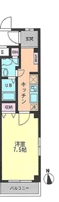 レクサス鎌ヶ谷(1K/3階)の間取り写真