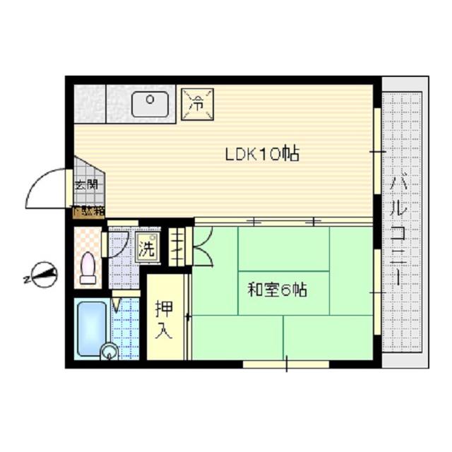 ラポール四谷(1LDK/2階)の間取り写真
