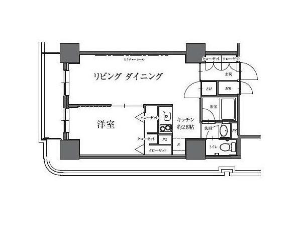 HF駒沢公園レジデンスTOWER(1LDK/10階)の間取り写真